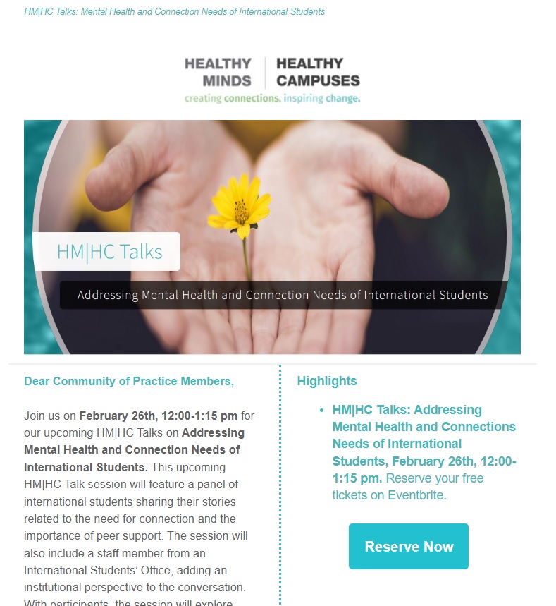 HMHC Talks: Addressing Mental Health And Connection Needs Of International Students